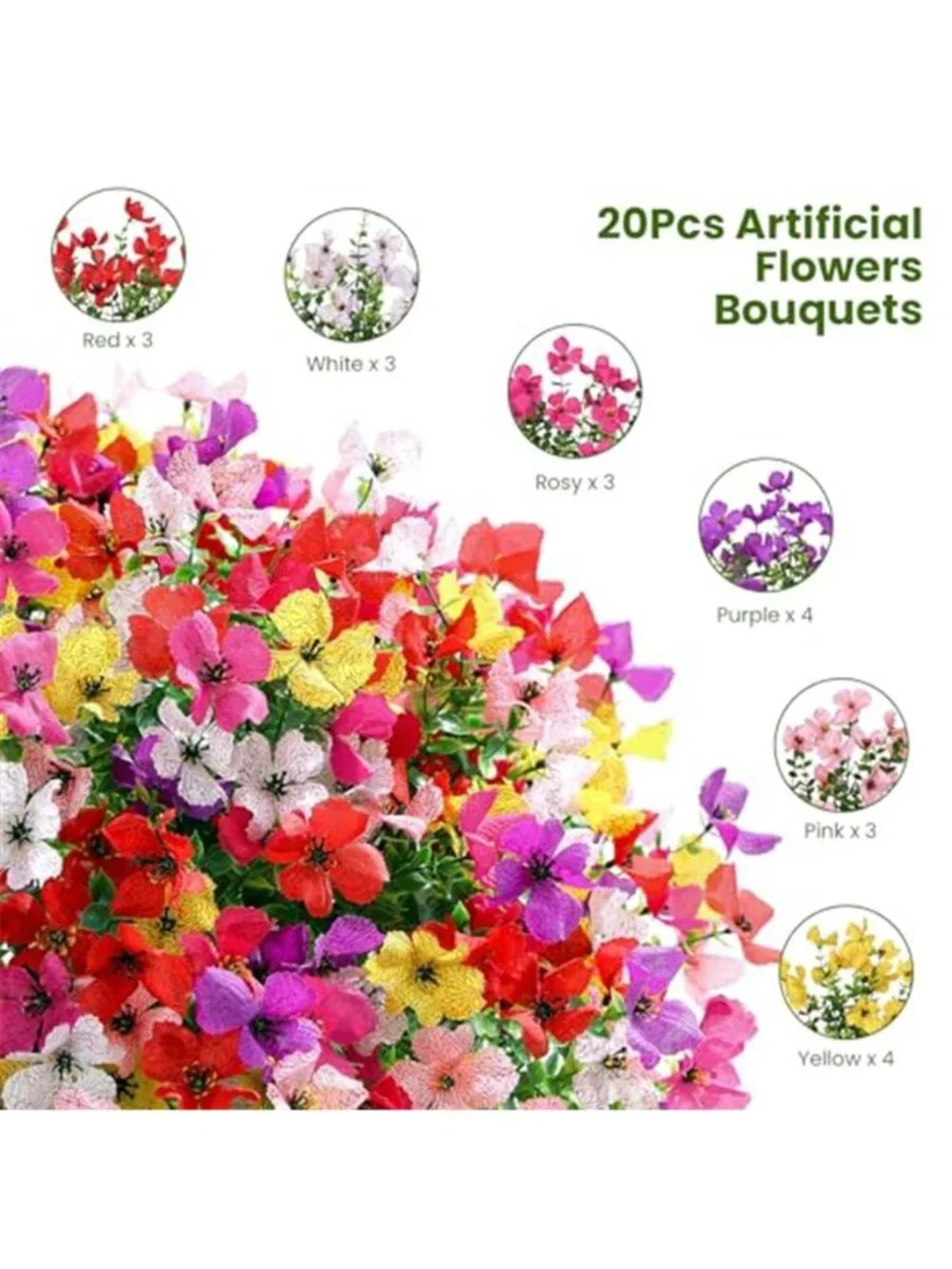 Artificial Daisy Flowers 20 Bunch UV Resistant Outdoor Silk Floral Home Decor